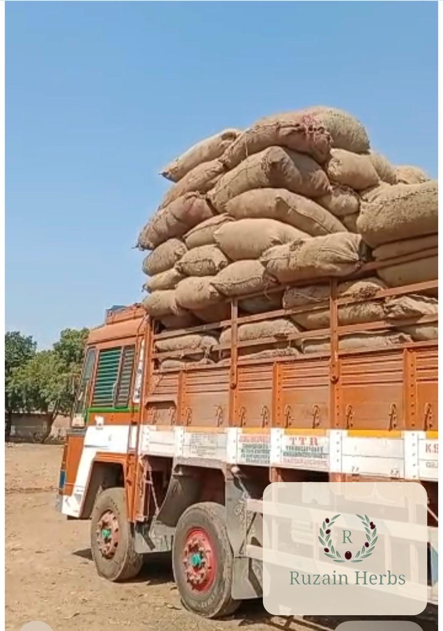 Truck loaded with jute sacks of raw herbs leaving for dispatch across India